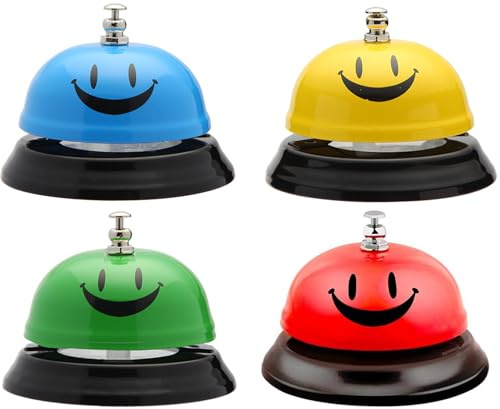 4 Pezzi di Chiamata Bells, Campanello Reception Tavolo Campanello di Metallo Ristorante Dinner Bell Reception Bell per Scuola Cucina Ristorante Bancone Hotel bar Servizio Pet