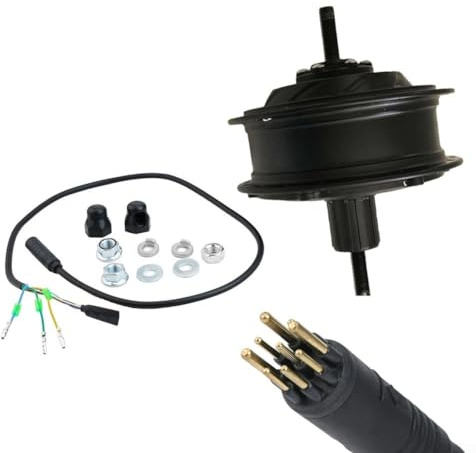 Honseadek Elektrischer Hinterradmotor für Fahrrad, 350 W, bürstenloser Nabenmotor, 48 V, 36 V, 8-Gang-Kassettenschwungrad, 135 mm, Halterung für Mountainbike, Umbau (48 V, 350 W)