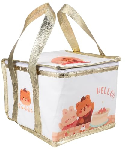 JEWEDECO Borsa Termica Porta Torte in Stoffa Resistente, Borsa per Alimenti da Asporto Isolata, Grande Capacità Leggera per Catering e Trasporto Cibo