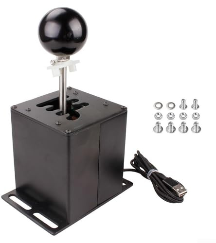Simulador de carreras manual de palanca de cambios para Logitech G27 G29 T300, aleación de aluminio y perilla de fibra de carbono, diseño ergonómico para una conducción realista (6-HB039)