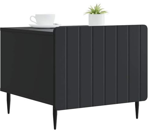 vidaXL Couchtisch mit Schubladen Schwarz 49 x 50 x 42 cm Holzwerkstoff, Eleganter Vintage Couchtisch, rechteckig, mit Zwei Ablagen, stilvolles Möbelstück für Dein Wohnzimmer