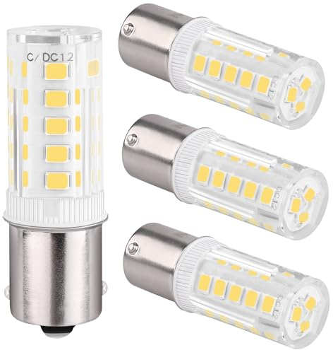 4PCS Ampoule p21w led BA15S 1156 12V 24V 5 Watts Blanc Froid 6000K pour bateau, RV, Auto Voiture, extérieur Éclairage de Paysages, etc