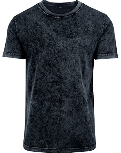 Build Your Brand Acid Washed Tee - Farbe: Darkgrey White - Größe: M