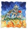 Prettystern Damen 90cm 100% Seide Umschalg-Tuch bunt van Gogh Kirche von Auvers P747