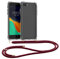 kwmobile Necklace Case kompatibel mit Apple iPhone SE (2022) / iPhone SE (2020) / iPhone 8 / iPhone 7 Hülle - Silikon Cover mit Handykette - Band Handyhülle Dunkelrot Transparent