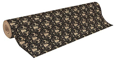 Clairefontaine 223847C Rolle Geschenkpapier (50 x 0,70m, 70g/qm Recycling Kraftpapier, ideal für große Geschenke) 1 Stück weihnachtspferde