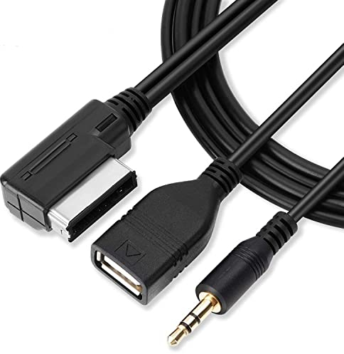 Cavo MDI AMI MMI con Interfaccia USB + Caricatore Aux per Audi A6L, A8L, Q7, A3, A4L, A5, A1, Haofy 3,5 mm Audio & USB femmina AUX Adattatore Cavo/Adattatore Scart-HDMI
