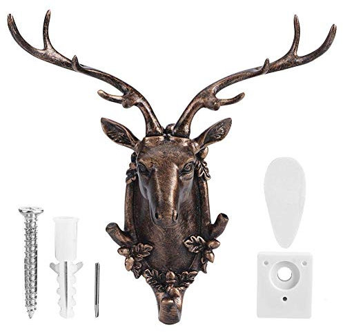 Atyhao Wall Hanging Hook, Resin Animal Shape Bathroom Towel Hanging Hook Coat Hat Keys Hanger Coat Hanger for Wall(Antique Gold)