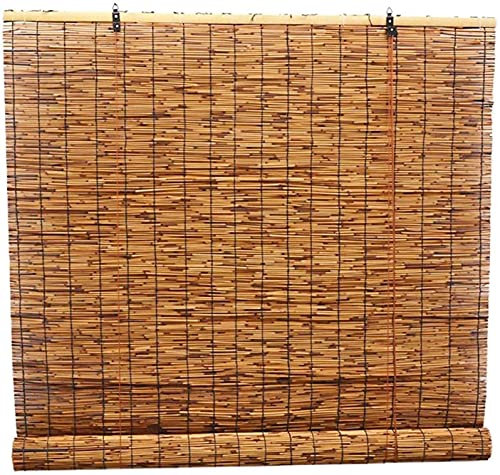 GeYao natürlicher Schilfrohr-Vorhang, Bambus-Rollo, Hebe-Stroh-Jalousien, Bambus-Rollo, wasserdicht, atmungsaktiv, Sonnenschutz für Terrasse, Pergola, Pavillon, Größe: 50 x 120 cm