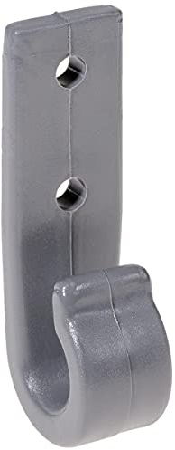 HaGa® 10 Planenhaken 60mm x 18mm - Zweilochhaken für Schleuderverschluss - Kunststoffhaken für Planenbefestigung - Abspannhaken Grau