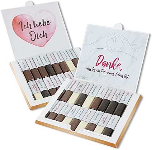 Aufkleber-Set passend für Merci Schokolade - Liebe I mit vorgedruckten Aufklebern I Marmor-Motiv I selbstklebend I kreative Geschenk-Idee I Individuell I ohne Schokolade I dv980