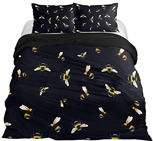 Eslifey Wunderschönes Bumblebee Bettwäsche-Set 200x200, Bettbezug 3-teilig, für Doppelbett, für Schlafzimmer