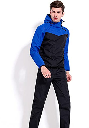 CLFDC Tuta Sauna Dimagrante Tuta Uomo,Perdita di Peso Abbigliamento Sportivo,Abbigliamento Sportivo Sauna Sports Abbigliamento Fitness Fitness,Perdita di Peso,Ripstop (Blu,XL)