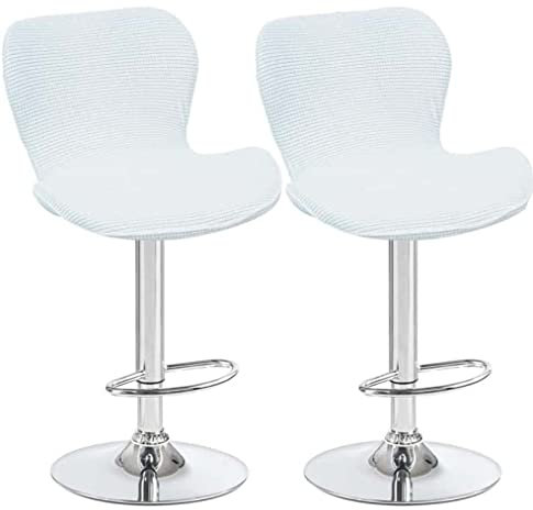 AQIGR Fundas de Sillas Elásticas de Bar,Juegos de 2/4/6 Cubiertas de Taburetes de Bar Universal Ajustable,Extraíbles y Lavables Fundas Protectora de Taburete de Cocina Giratorio con Respaldo