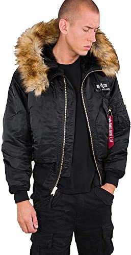 ALPHA INDUSTRIES 45P Hooded Bomberjacke für Herren Black