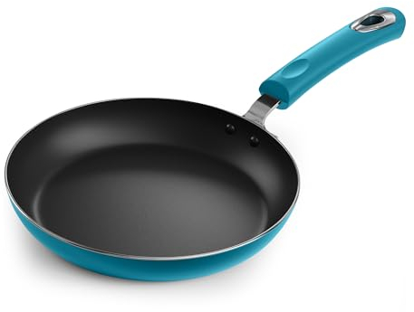 KICHLY Medium Nonstick Induction Fryingpan - Multipurpose All cooktop Pan for Home Kitchen or Restaurant, Scratch Resistant, Bakelite Handles (24cm, 9.5 inch, Induction, Turquoise, Pack of 1)