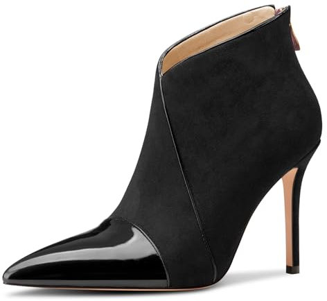 Castamere Donna Spillo Alto High Tacco Heel a Punta Stivaletti Cerniera Slip-on Feste Ufficio Dress Stivali Nero Scamosciato 42 EU