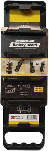 Dewalt Tool Battery Board with Handle | Perfect for Organisation and Transportation of Batteries in The Workshop/Workspace | StealthMounts Dewalt Battery Holder Board