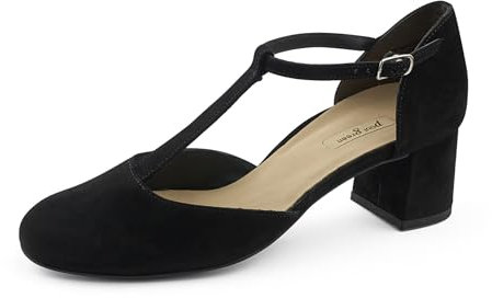 Paul Green Damen Spangenpumps, Frauen Riemchen Pumps,Court Shoes,stöckelschuhe,Businessschuhe,Office,büro,t-spange,Heels,Schwarz (Black),40 EU / 6.5 UK