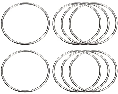 sourcing map 8Stk. 60mm(2.36) Äußerer Durchmesser 3mm Dicke Edelstahl O-Ringe Mehrzweck Metallgeschweißte O-Ringe Rundringe