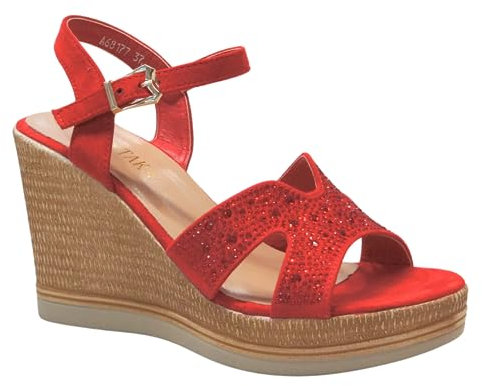 IVACHY Women's Summer Wedge sandals Diamond Sparkling Glitter Shoes Wedding Dressing Fashion shoes Espadrilles woven Platform Shoes