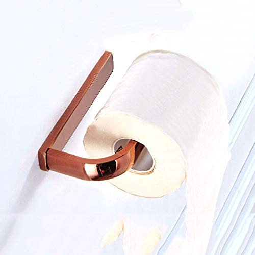 ZANHOG Porte-Papier en Bronze Porte-Rouleau de Toilette Noir Antique Chrome Or Rose Décor Porte-Serviettes en Papier WC Accessoire de Salle de Bain en Nickel (Couleur : Rose Gold)