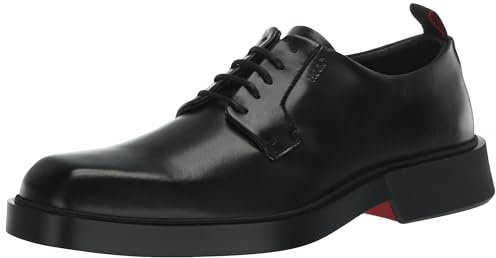 HUGO Herren Iker Square Derby Schuh Oxford, Stormy Black, 43 EU