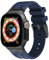 VeveXiao Bracelet robuste de luxe compatible avec Apple Watch Ultra Band 49mm 45mm 44mm 42mm, bracelet de rechange étanche en silicone pour iWatch Series 8 7 6 5 4 3 2 1 SE, Noir bleu