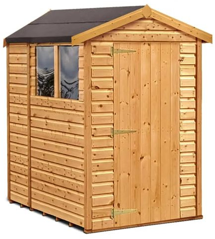 Sheds to Last - High Grade Premium Apex Roof Garden Wooden Shed - Single Door, 2 Windows (6ft x 4ft) Perfect For Outdoor Storage, Workshop Or A Garden Office. Includes 5 Litre Oak Wood Treatment