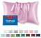 TSSPLUS Rosa Kissenbezüge Kingsize, Satin-Kissenbezüge für Haar und Haut, super weich, Anti-Akne, kühlend, Schönheitsschlaf, mit Hotelverschluss, Raumdekoration, Geschenke für Frauen und Männer