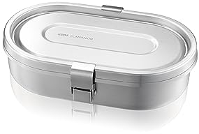 GEFU Lunchbox COMPANION 2-teilig | Edelstahl-Bentobox mit auslaufsicherer Innendose & Silikondeckel | 700+170 ml, spülmaschinengeeignet, bruchsicher