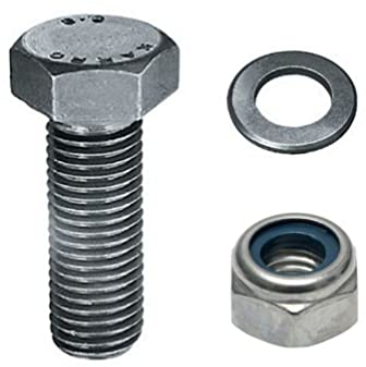 10 St. Edelstahl Sechskantschraube M10 x 20 (DIN 933 - Vollgewinde) inkl. Unterlegscheibe Ø 10,5 (DIN 125) und Sicherungsmutter M10 (DIN 985) aus hochwertigen Edelstahl A2, V2A