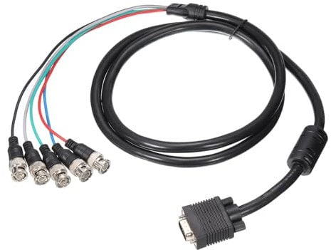 Sourcing Map 1.5m/5ft VGA to BNC Cable, RGBHV to VGA Adapter, 5 BNC to HD15, for TV, Projector
