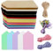 Set mit 200 bunten Geschenkanhängern, dekorativen Anhängern zum Aufhängen mit Schnur, Anhänger aus Kraftpapier, geeignet für Hochzeitsanhänger, Bekleidung, Nachrichtenkarten