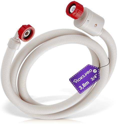 Viоks.pro 3/4 Zoll Schlauch Zulaufschlauch Wasserstop Waschmaschine 3,8m 90°C Gerade/Gewinkelt - Universal Aquastop Zulaufschlauch für Waschmaschinen/Wasserschläuche für Geschirrspüler