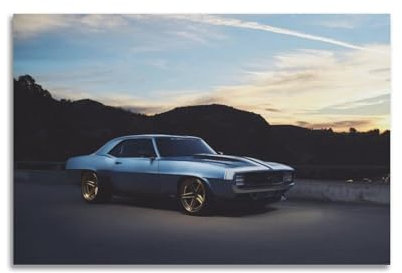 BPQN Rennwagen-Poster, Camaro, Superauto, Sportwagen, dekoratives Gemälde, Leinwand-Kunstbild, 40 x 60 cm