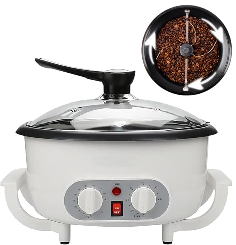 IINCOOY Electric Coffee Bean Roaster Coffee Baked Peanut Beans Baking Stove Popcorn Make Dryer Roasting Machine Grain Drying Sonifer
