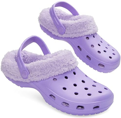 CityComfort Sabots Doublés Polaire Femme, Sabots de Jardin Femme Chaudes - Cadeau Femme (Violet, 38 EU)