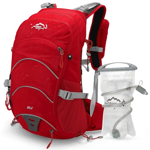IX INOXTO Trinkrucksack, 20 l, Wanderrucksack, interner Rahmen, Rucksack mit 2 l Trinkblase und Regenschutz, für Radfahren, Camping, Jagd, für Männer und Frauen