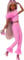 Barbie - Bambola Deluxe Style n.4, con trecce rosa e marroni e completo Barbiecore con top e pantaloni rosa, colletto con pelliccia e accessori divertenti, giocattolo per bambini, 4+ anni, HYV28