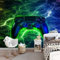 Papier Peint Panoramique Manette De Jeu, 350 x 256 cm Papier Peint Intissé Éclair Bleu Vert Personnalisé Photo Murale pour Salon Chambre d'enfants restaurant Appartement Décoration Murale