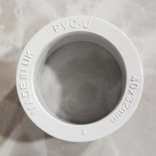 Solvent Weld White 32mm to 40mm Waste Pipe Reducer- Soil & Waste Pipe Fittings (Pack of 2)