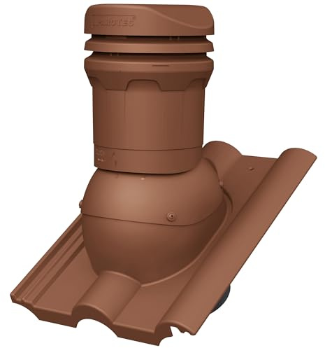 Parotec Camino di ventilazione DN 125 mm – altezza 325 mm – ventilatore passivo per tegole NELSKAMP FINKENBERGER/IBF DOPPELRÖMER – Ventilazione del tetto | Mattone di ventilazione – RAL 8004 rosso