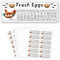 GOMAKERER 180 Pcs Egg Carton Labels, 2.5x6.7cm Eggs Laid On Date Stickers Chicken Farm Fresh Eggs Stickers PET Adhesive Egg Carton Labels for Egg Carton Box Container