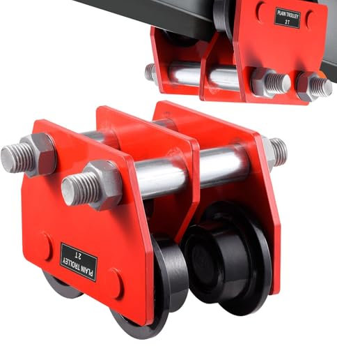 Unistrut-Laufkatze | Schwerlast-Handhebezeug mit 4 Rädern, Überkopf-Getriebe mit breitem verstellbarem Flansch, Trägerlaufkatze für gerade Gebogene Träger