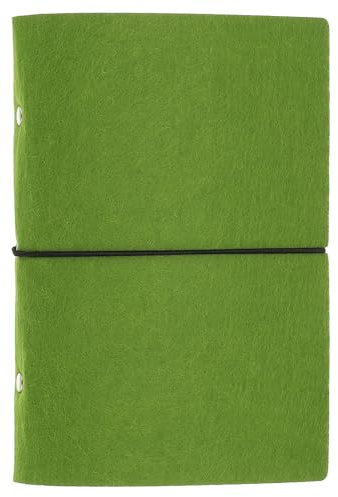 PATIKIL Ein A6-Notizbuch-Binder, 6-Ring-Filz-Loseblatt-Binder-Cover nachfüllbarer Rundring-Binder mit elastischem Band für Füllerpapier Budget-Binder Journal-Tagebuch-Zubehör, Grün