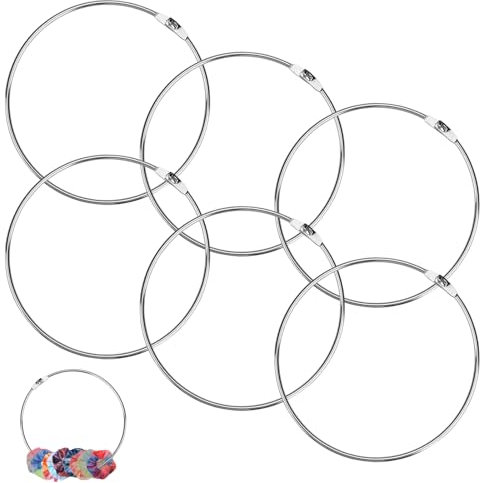 6 Stück Schlüsselring Groß 12cm Schlüsselringe Edelstahl,Schlüsselring,Die Ringschnalle Ist Fest und Fällt Nicht Ab.Sie Wird Zum Aufhängen von Schlüsseln,Kleidersäcken(Silber)