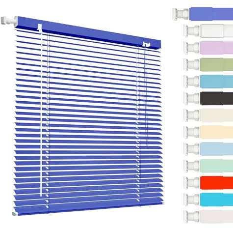 Interior Persiana de Aluminio Sin Taladrar, Persianas Venecianas Aluminio de Ventanas, Privacidad Aislamiento Térmico Horizontales Stores para Ventana, para Cocina Dormitorio Salón Baño(Purple)