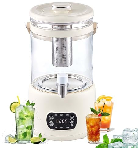 GAOCUNBING Electric Kettle, 3L Large Capacity Electric Tea Kettle, Split Design Glass Kettle, Rapid Heating with Filter, Warm Function for Fruit Tea, Boiling Water, Tea, Coffee 3L