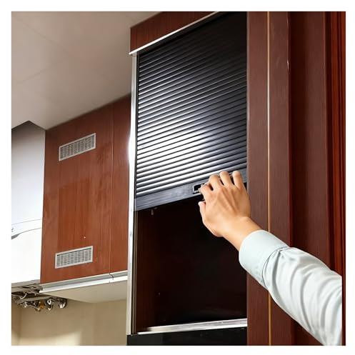 Rollschiebetür, gerades Schiebetor for die Garage, flexibles, dekoratives DIY-Herunterziehtor mit Handzug und U-Schiene, benutzerdefinierte Größe, platzsparend(32x28” (81.3x71.1cm))